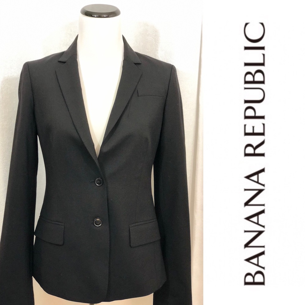 BANANA REPUBLIC Black Fitted Blazer